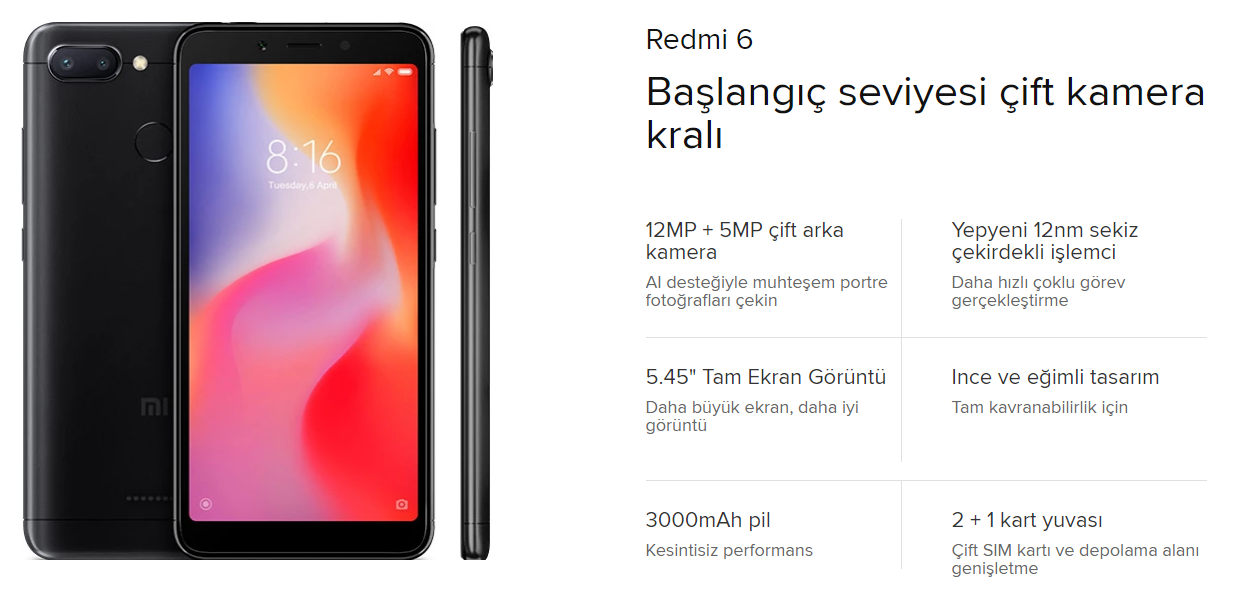 XIAOMI Redmi 6 32 Go Or - Reconditionné - Excellent état