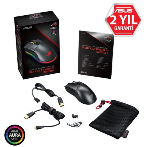 ASUS 90MP00U1-B0UA00 ROG GLADIUS II ORIGIN FPS AuraSync Gaming Mouse