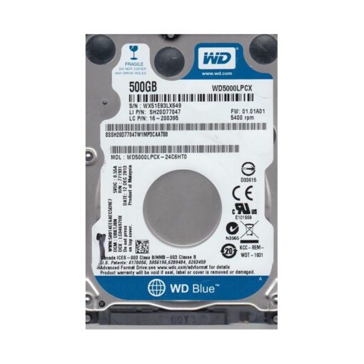 WESTERN DIGITAL WD5000LPCX Blue 2.5'' 500Gb 5400Rpm Sata3 Dahili HardDisk